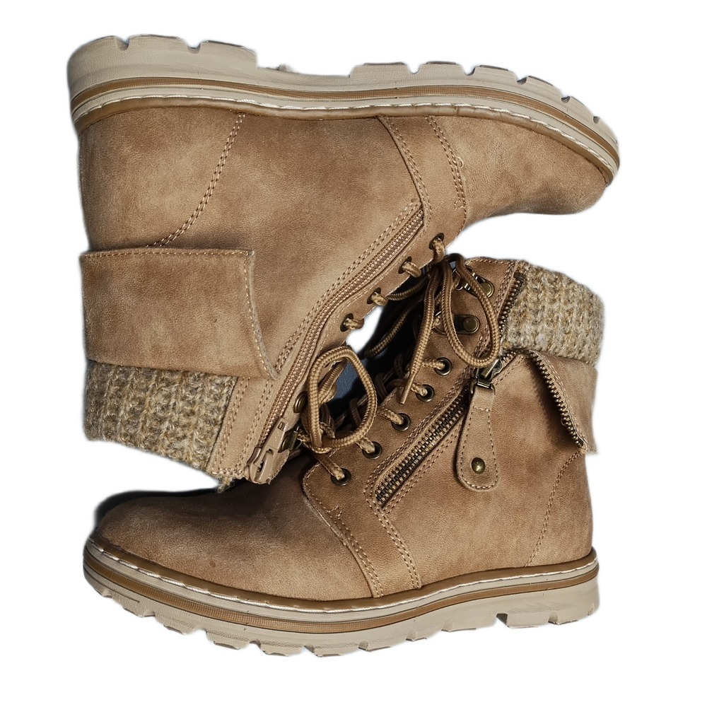 Cliffs by White Mountain Kaylee Winter Boots Womens US Size 6.5M Brown Side Zip